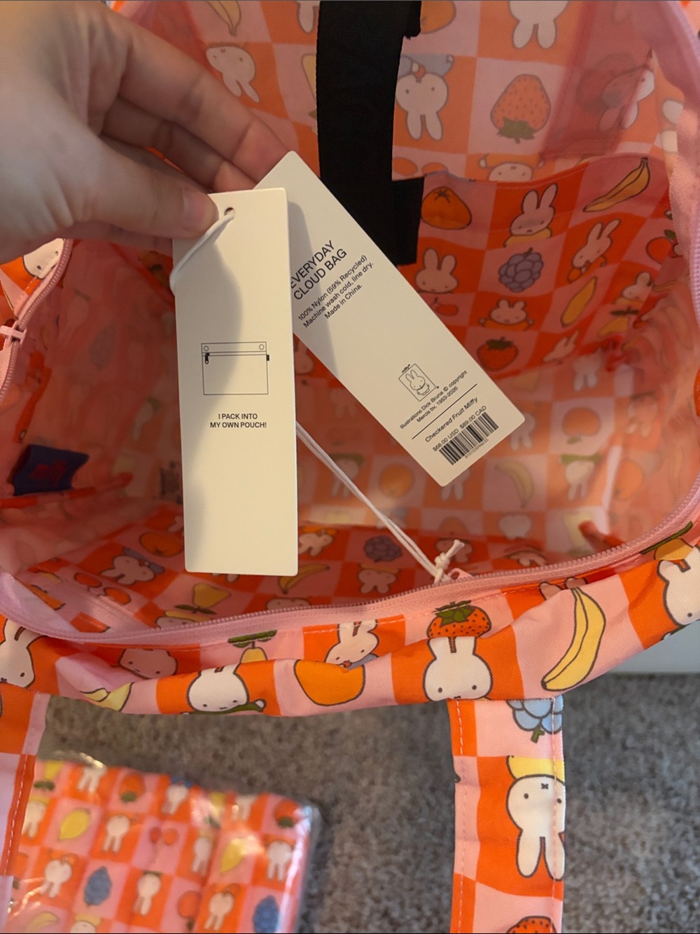 BAGGU X Miffy Every Day Cloud Bag +laptop sleeve Urban outfitters exclusive - Picture 5 of 11